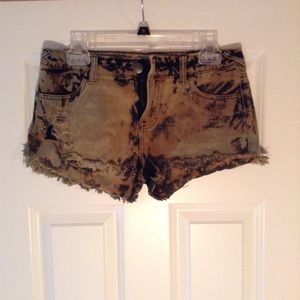 Free People Army Denim Shorts